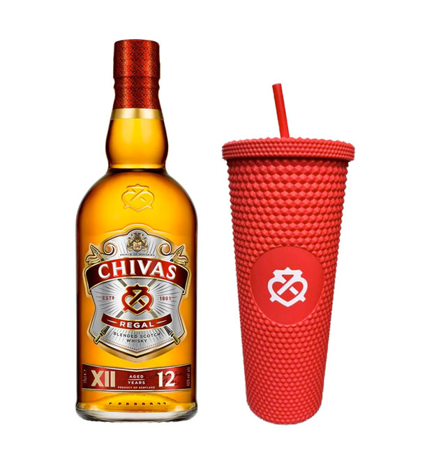 CLICK TO DRINK - Whisky Chivas Regal 12 Años 750 ml + Vaso Rojo (REGALO EXCLUSIVO EN LÍNA)